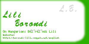 lili borondi business card